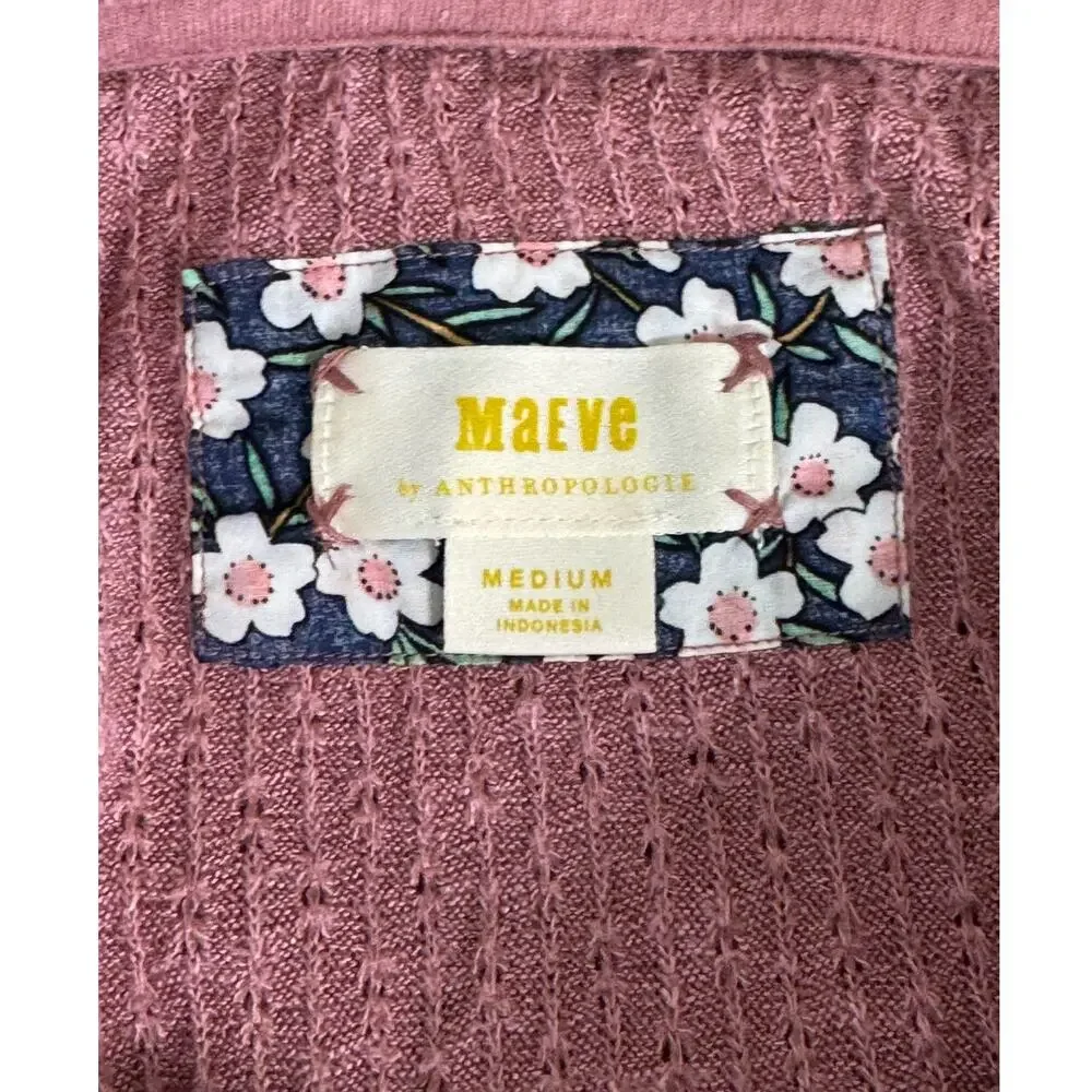 Anthropologie Maeve Addie Ruffled Hacci Sweater‎ in Mauve Size M